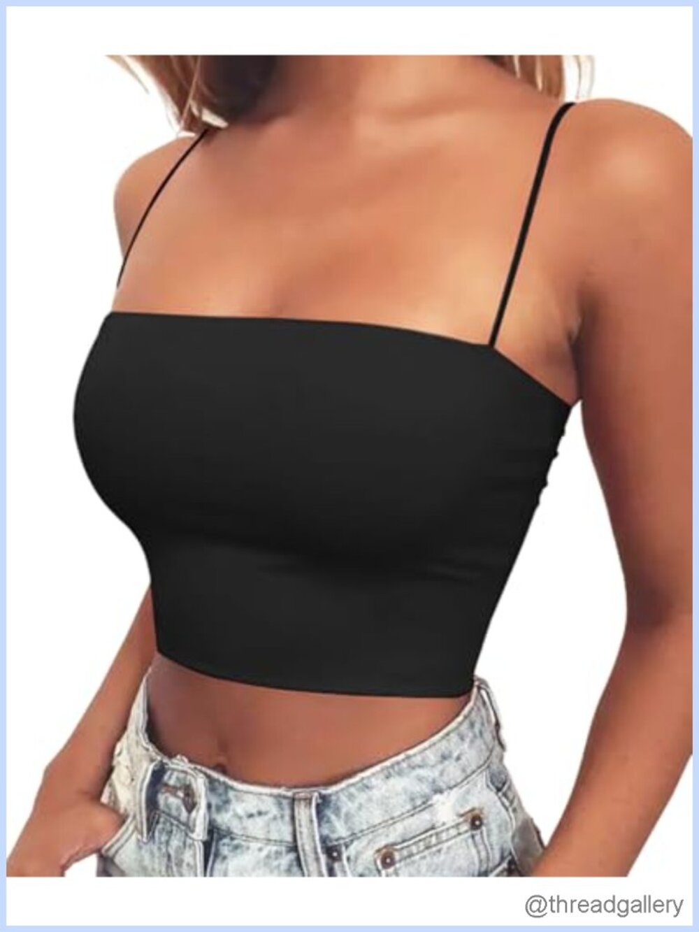 Women's Spaghetti Strap Crop Top Camisole Y2k Sleeveless Tube Sexy Cami Tank